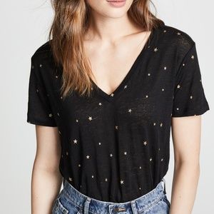 Rails Cara Metallic Star Tee in Black Gold Star